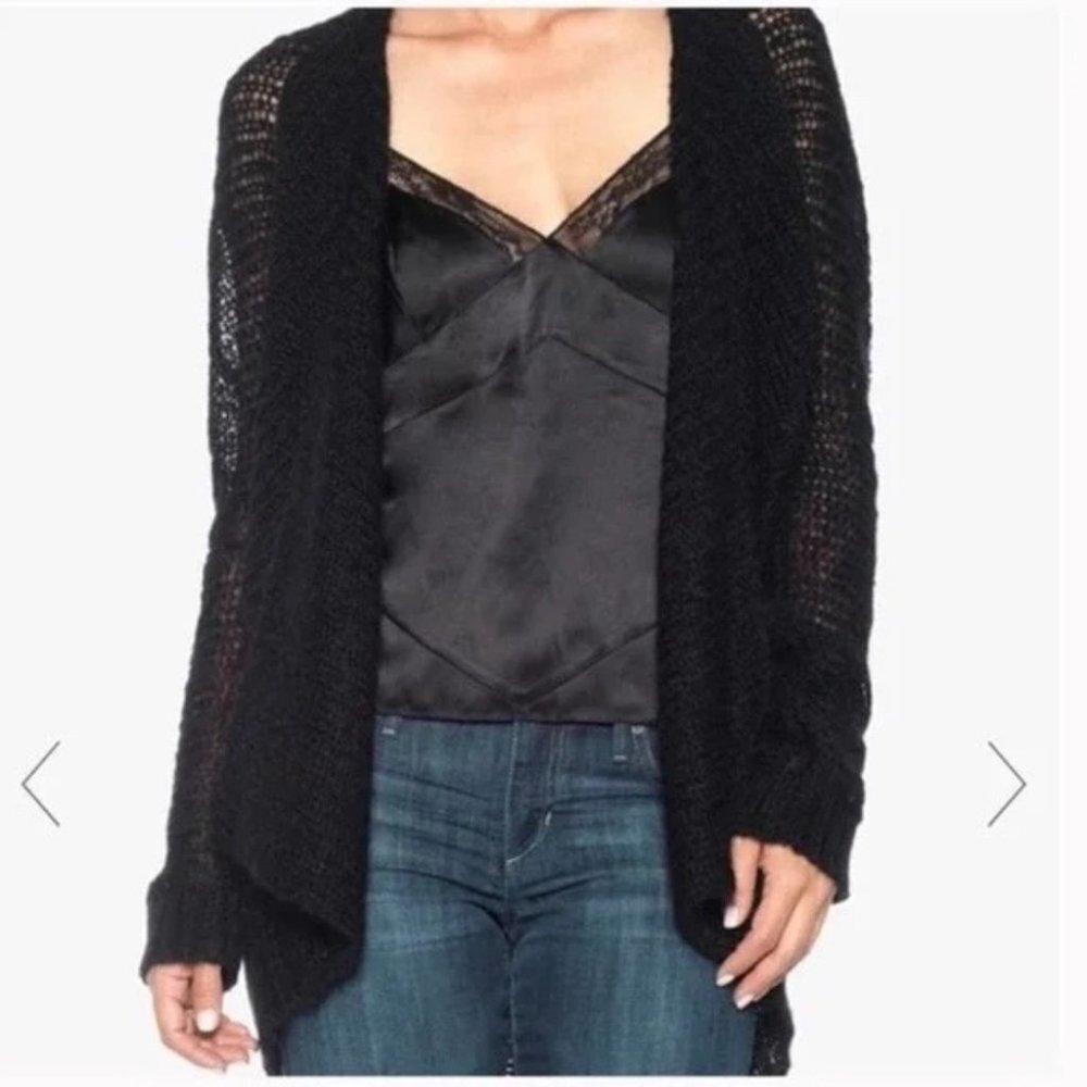 Anthropologie Joe's Jeans Forte Knit Cardigan Sweater Cacoon Wool Black Size XS - Picture 14 of 15